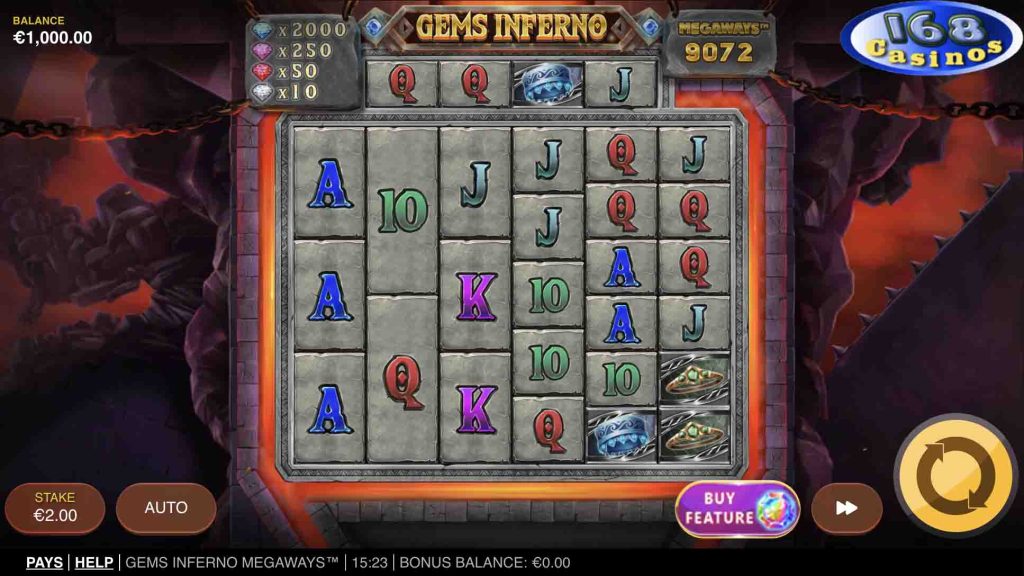 Gems Inferno Megaways ของ Red Tiger Gaming จะดึงดูดผู้เล่นเดิมพันต่ำ