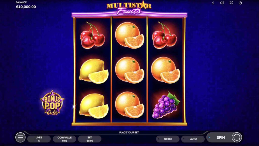 ลองและรับรางวัลแจ็คพอตเงินสดสูงสุด $3,000 ในสล็อต Multistar Fruits ของ Endorphina!